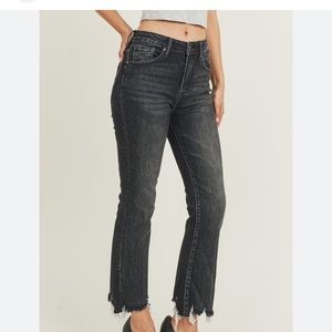 NWT Risen brand wide leg black / grey jeans